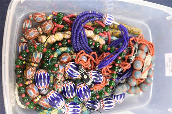 Mixed costume jewellery etc. including a Japanese mixed metal cigarette case.